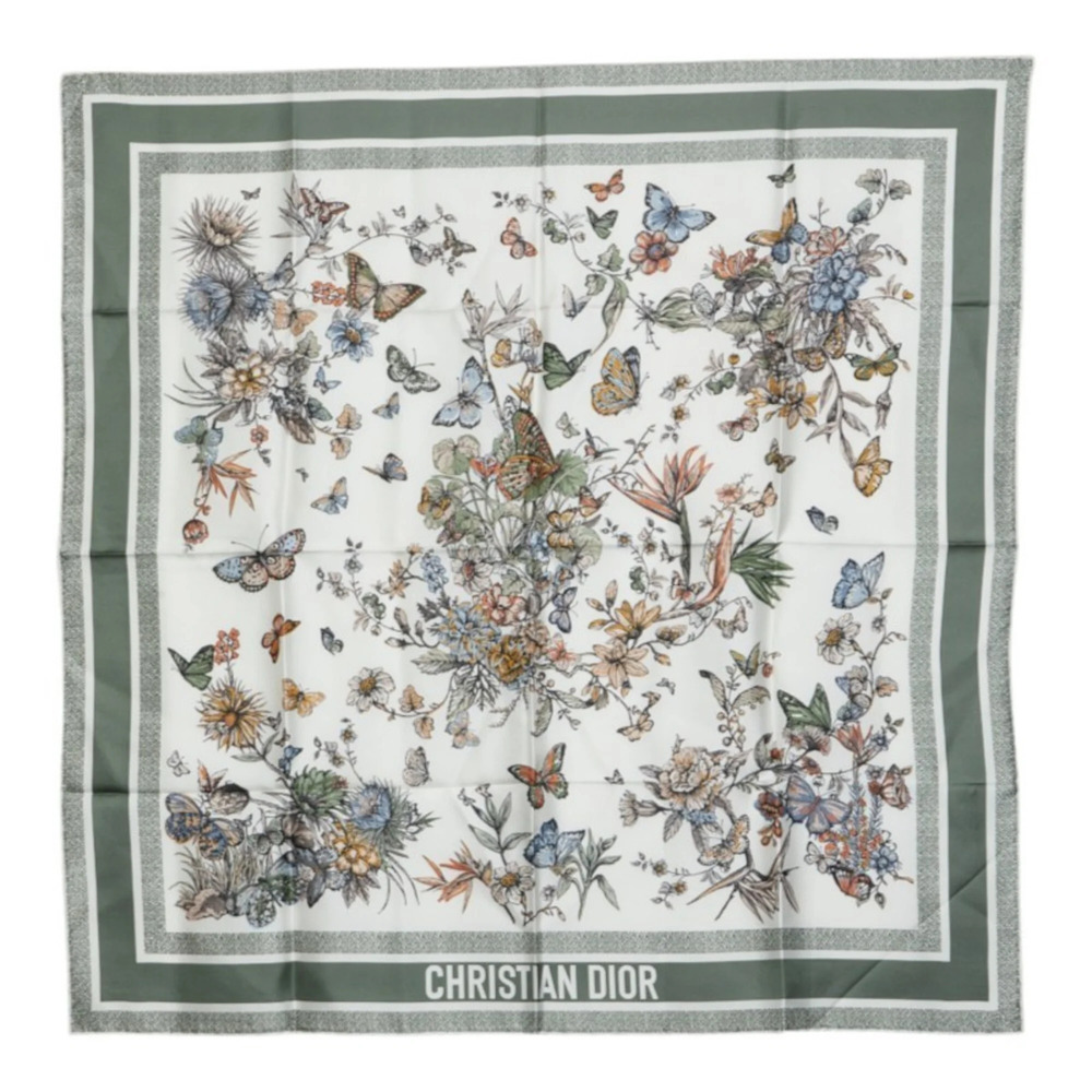 Christian Dior Dior Toile de Jouy Mexico Papillon Flower Scarf, Large 41BUT09...